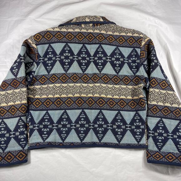 Flashback Southwestern Aztec Woven Cotton Jacket Women’s M Button Front Coat - Picture 9 of 9
